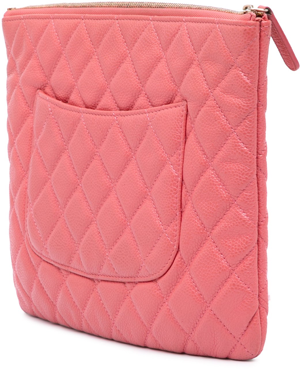 Chanel Medium Quilted Caviar O Case Clutch Roze