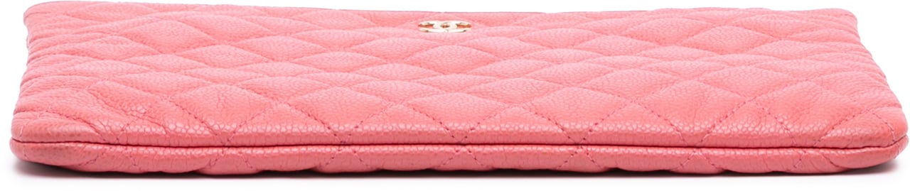 Chanel Medium Quilted Caviar O Case Clutch Roze