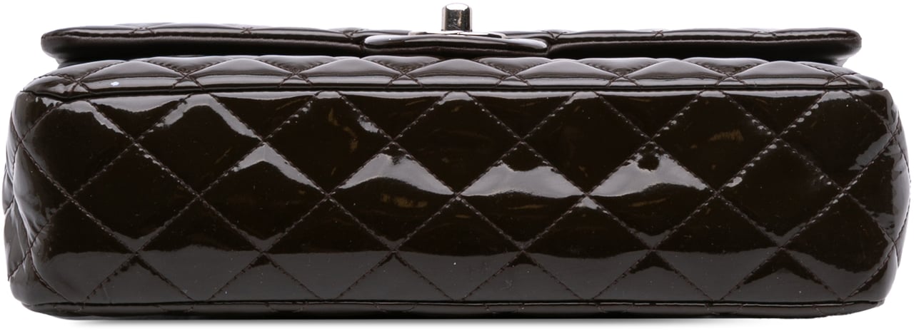Chanel Medium Classic Patent Double Flap Bruin