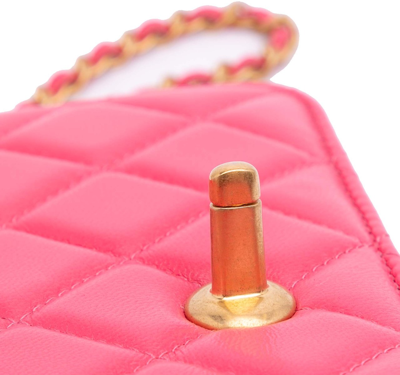 Chanel Quilted Lambskin Acrylic Coco Love Wallet on Chain Roze