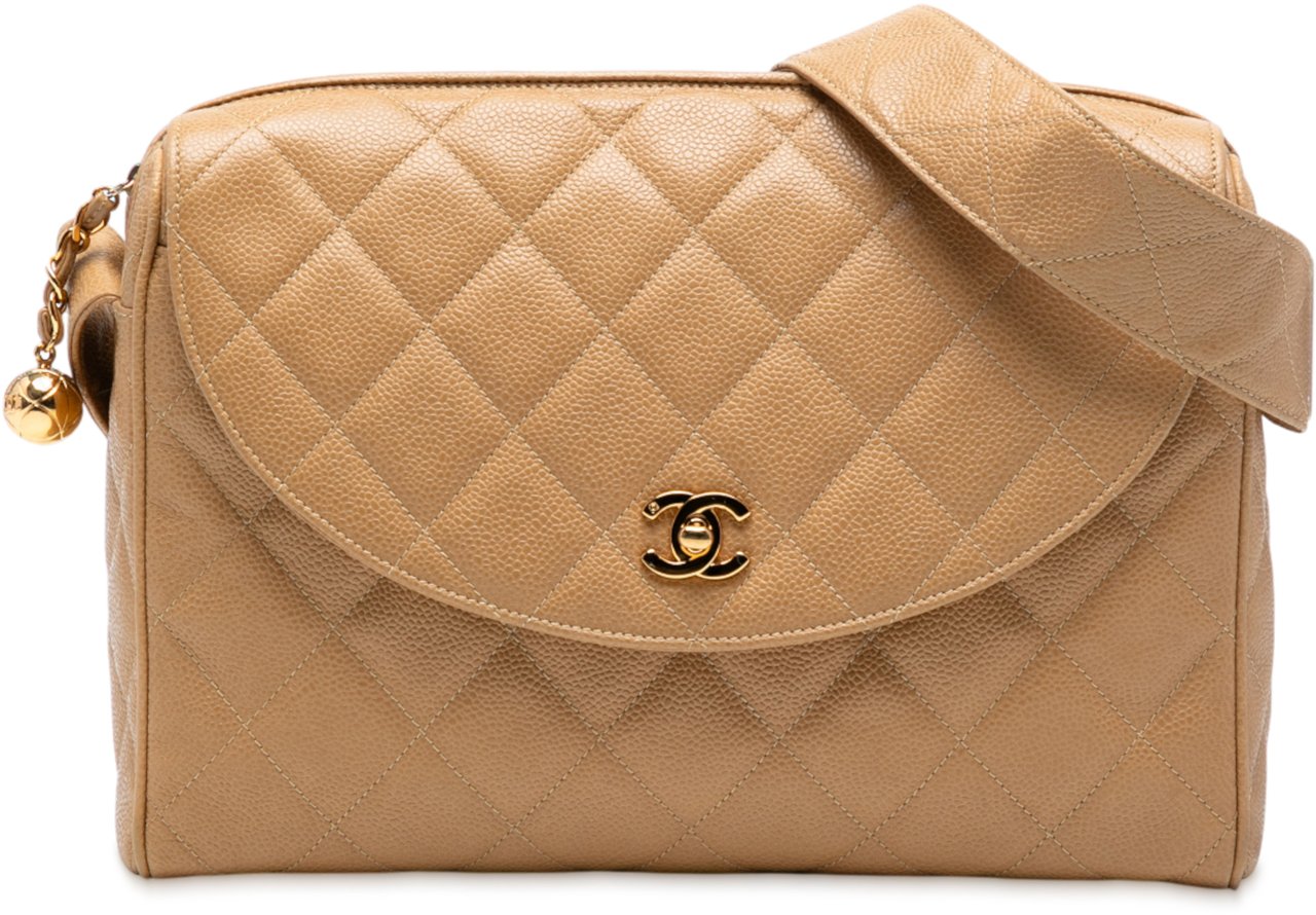 Chanel CC Quilted Caviar Camera Bag Bruin