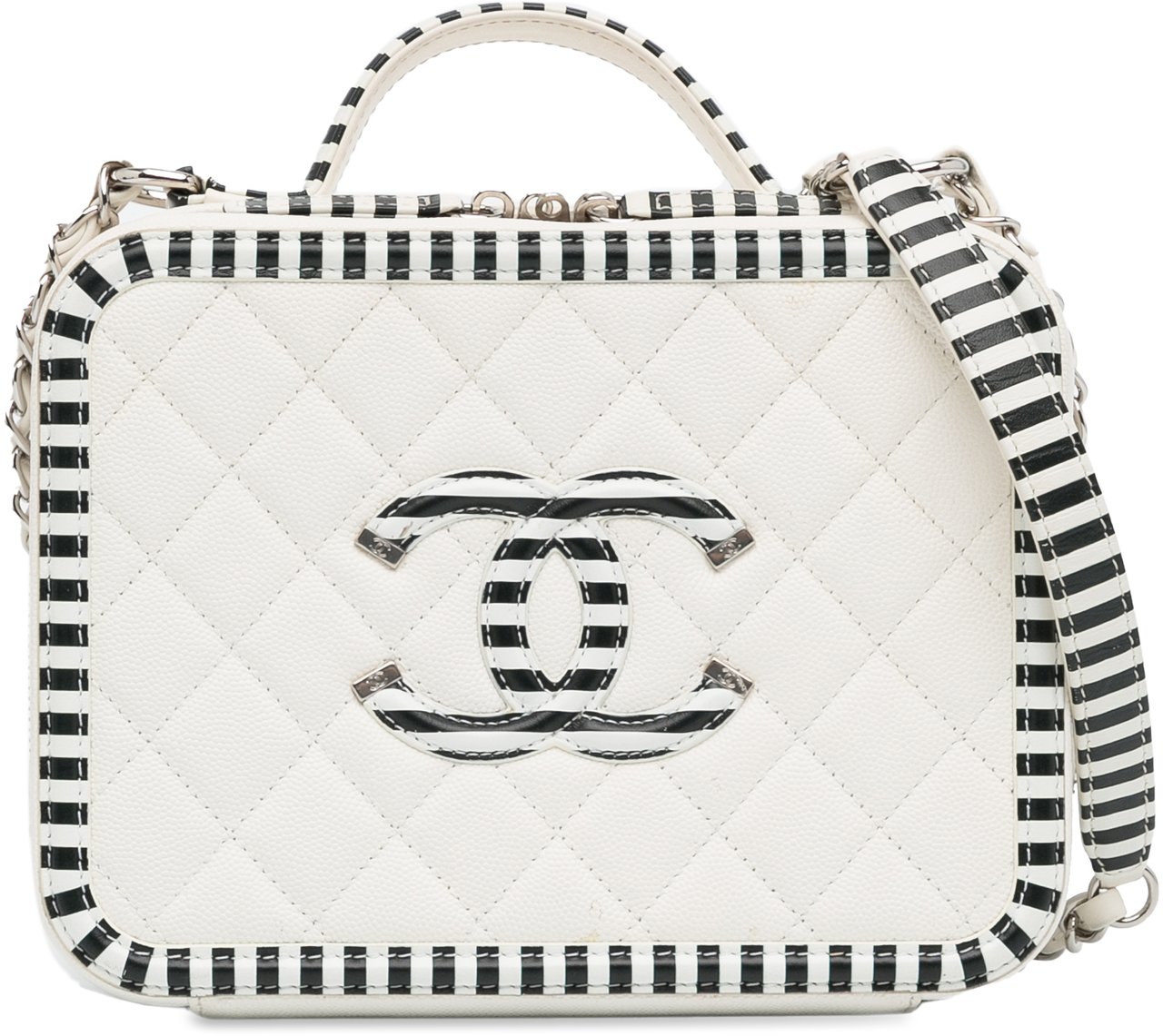 Chanel Medium Caviar CC Filigree Vanity Case Wit