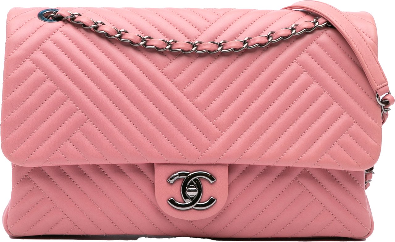 Chanel Medium Lambskin CC Crossing Flap Roze
