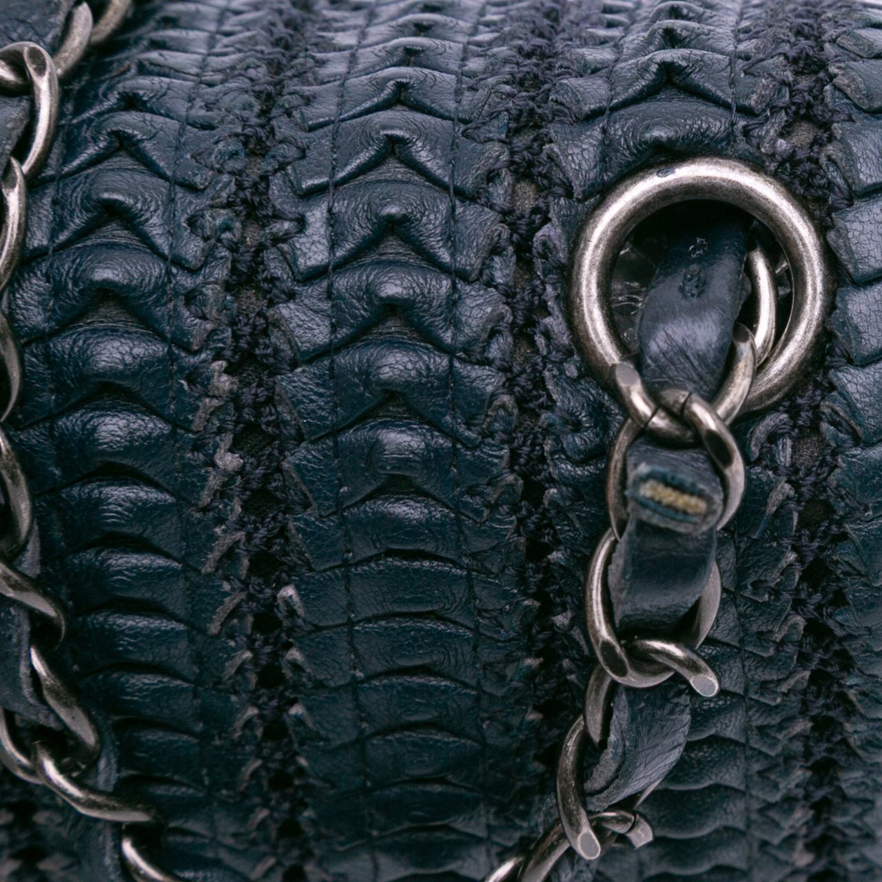 Chanel Paris Seoul Mini Crochet Lambskin Single Flap Blauw