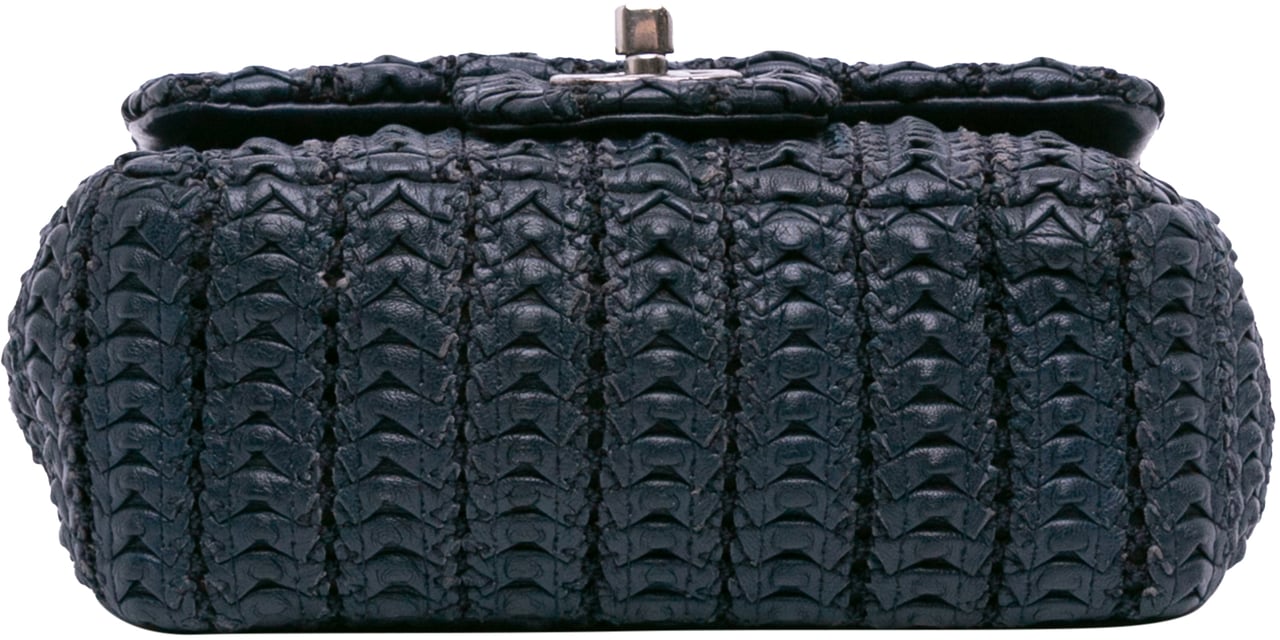 Chanel Paris Seoul Mini Crochet Lambskin Single Flap Blauw
