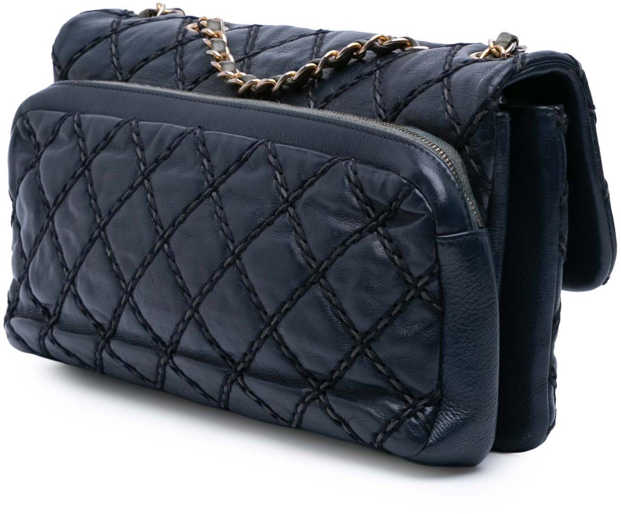 Chanel Paris Dallas Quilted Calfskin Chic Stitch Flap Blauw