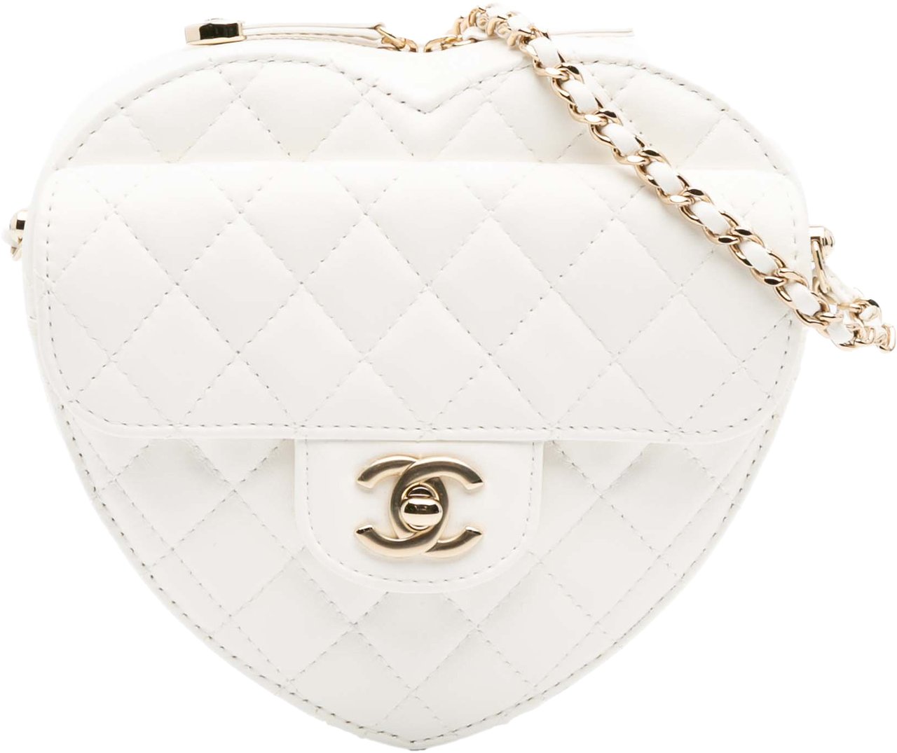 Chanel Lambskin CC in Love Heart Crossbody Wit