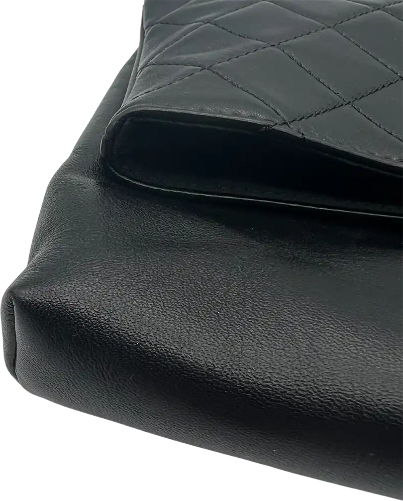 Chanel Chanel Clutch quilted leather black work bag / very good Zwart