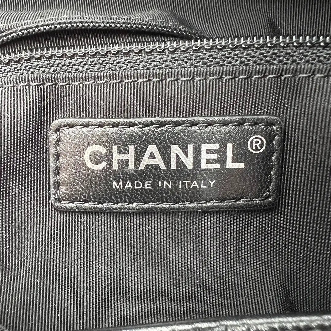Chanel Chanel Clutch quilted leather black work bag / very good Zwart