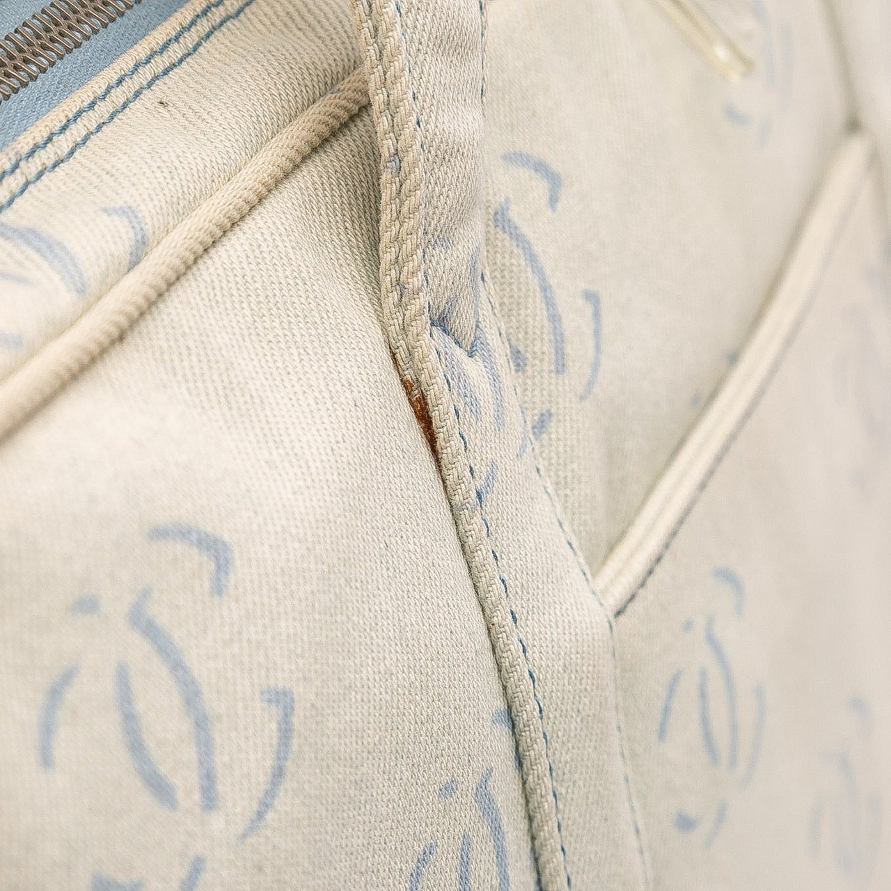 Chanel CC Denim Travel Bag Blauw