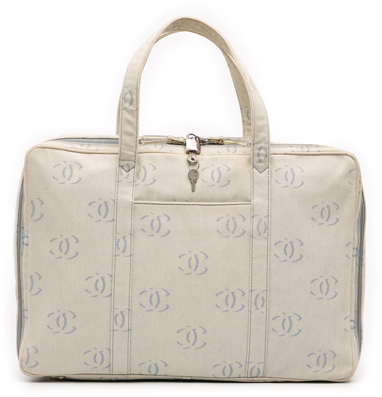 Chanel CC Denim Travel Bag Blauw