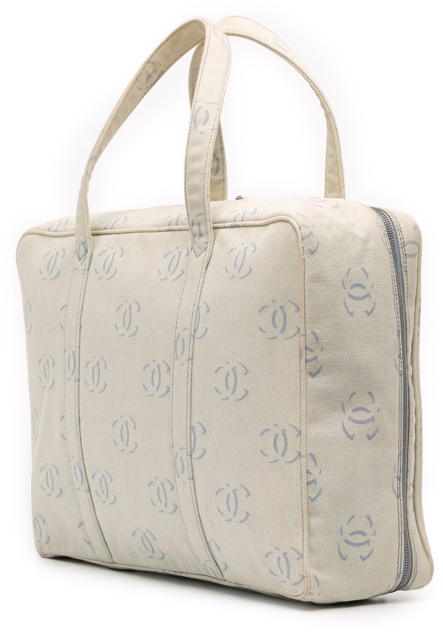 Chanel CC Denim Travel Bag Blauw