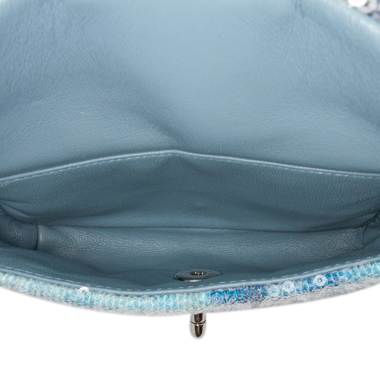 Chanel Mini Sequins and Lambskin Waterfall Backpack Blauw