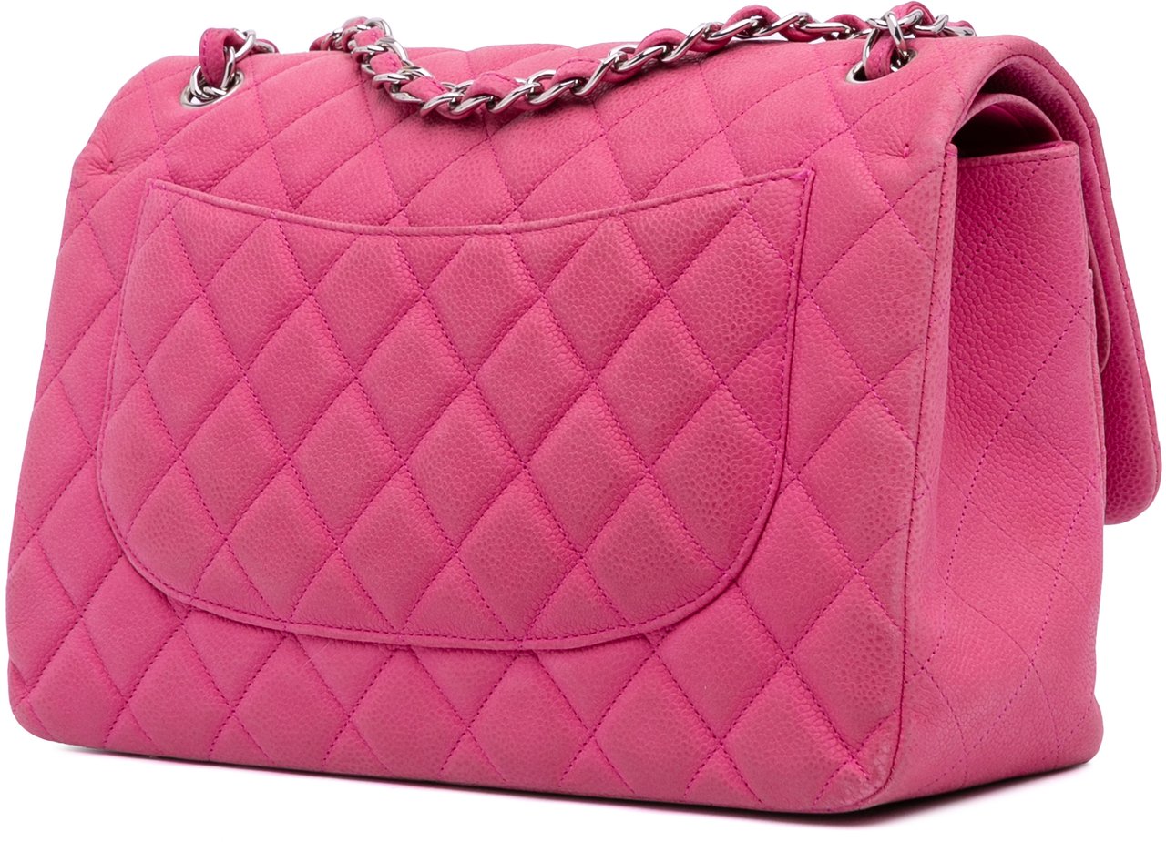 Chanel Jumbo Classic Caviar Double Flap Roze