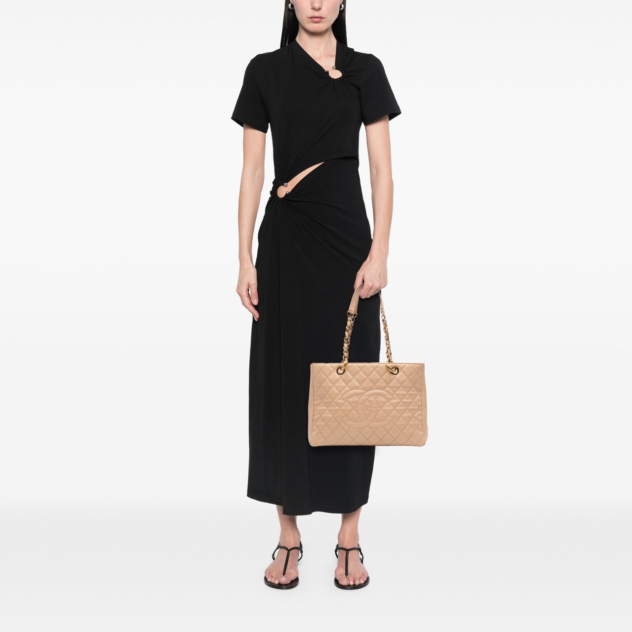 Chanel Caviar Grand Shopping Tote Bruin