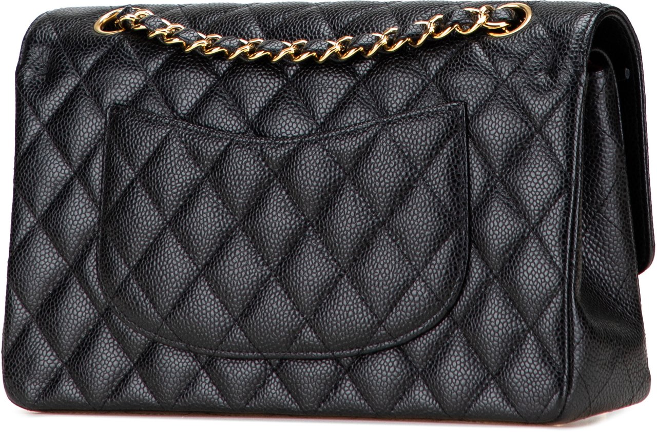 Chanel Medium Classic Caviar Double Flap Zwart