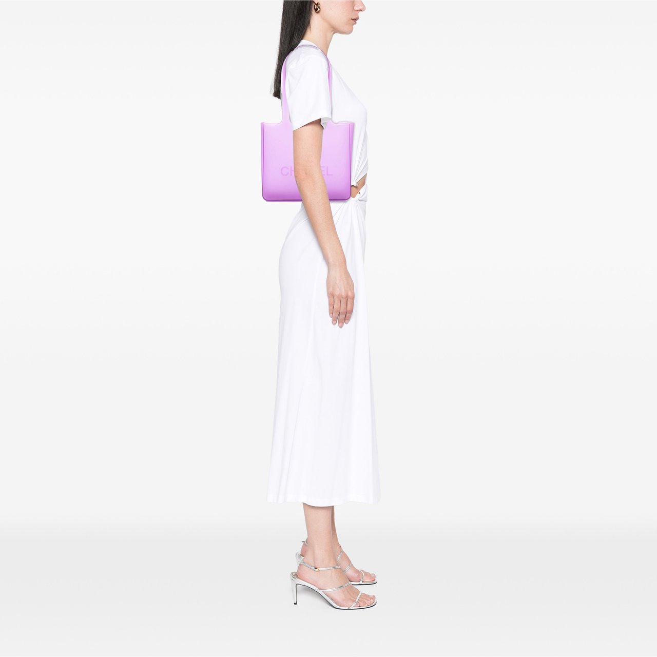 Chanel Small Rubber Logo Jelly Tote Paars