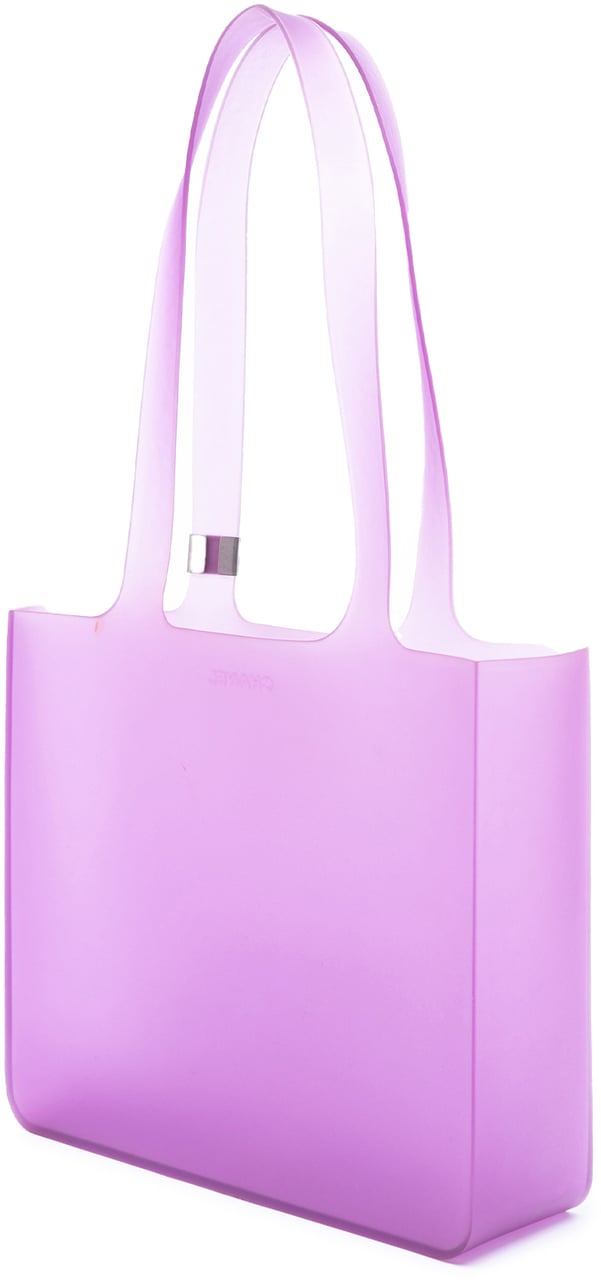 Chanel Small Rubber Logo Jelly Tote Paars