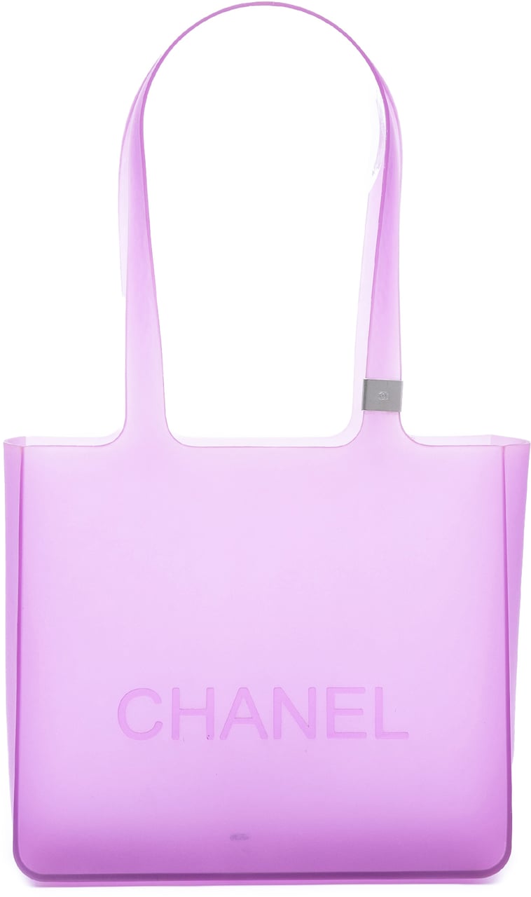 Chanel Small Rubber Logo Jelly Tote Paars
