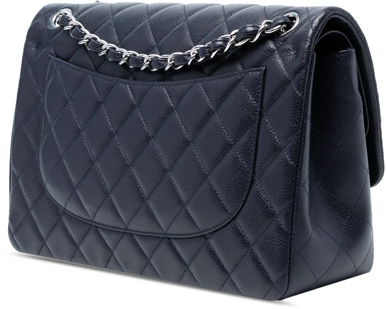 Chanel Jumbo Classic Caviar Double Flap Blauw
