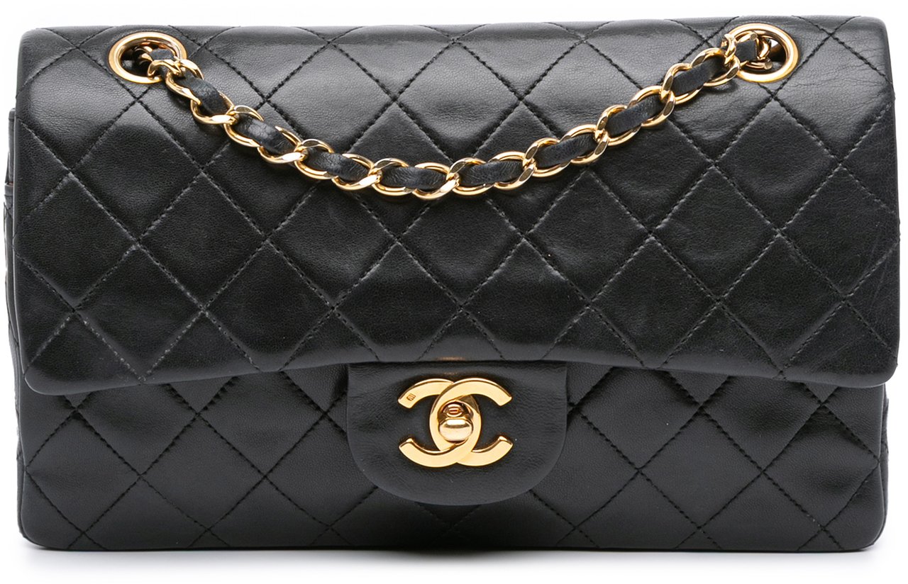 Chanel Small Classic Lambskin Double Flap Zwart