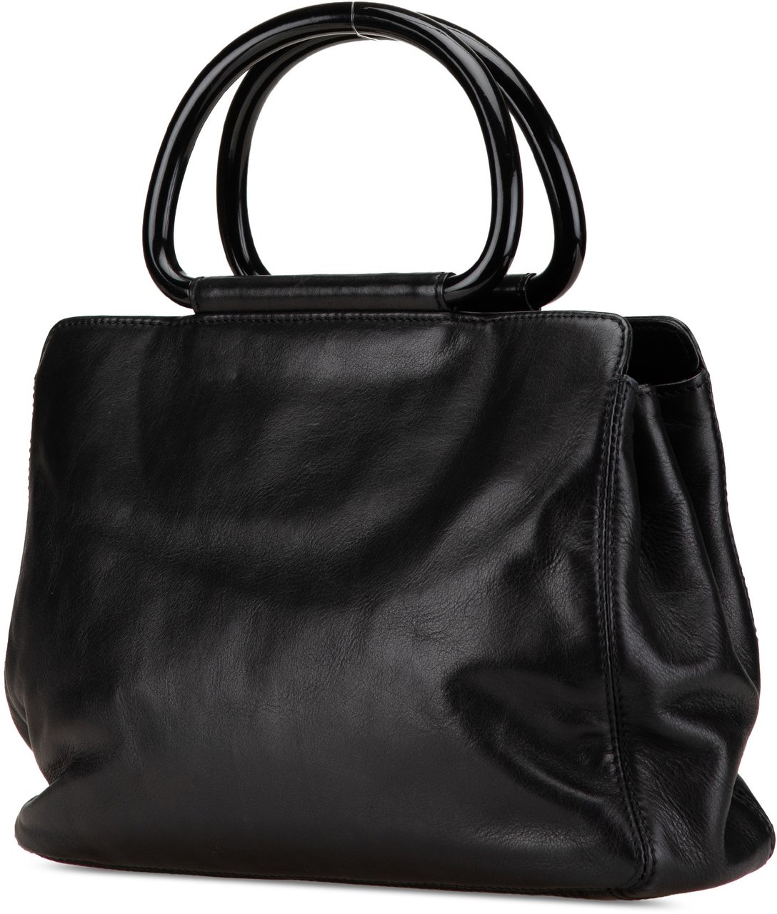 Chanel CC Lambskin Tortoise Handle Tote Zwart