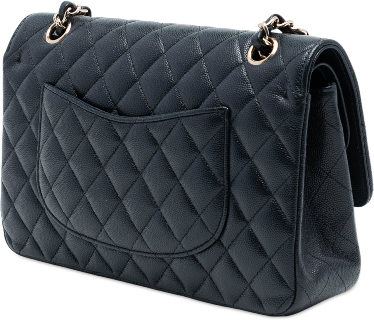 Chanel Medium Classic Caviar Double Flap Blauw