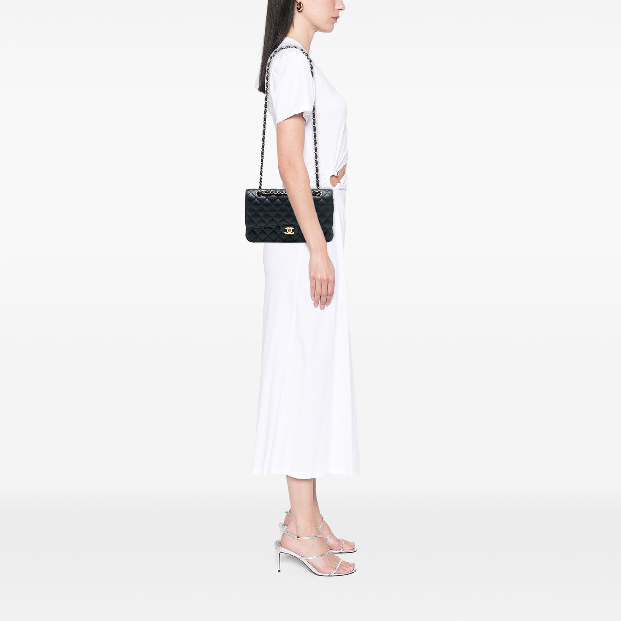 Chanel Medium Classic Caviar Double Flap Blauw