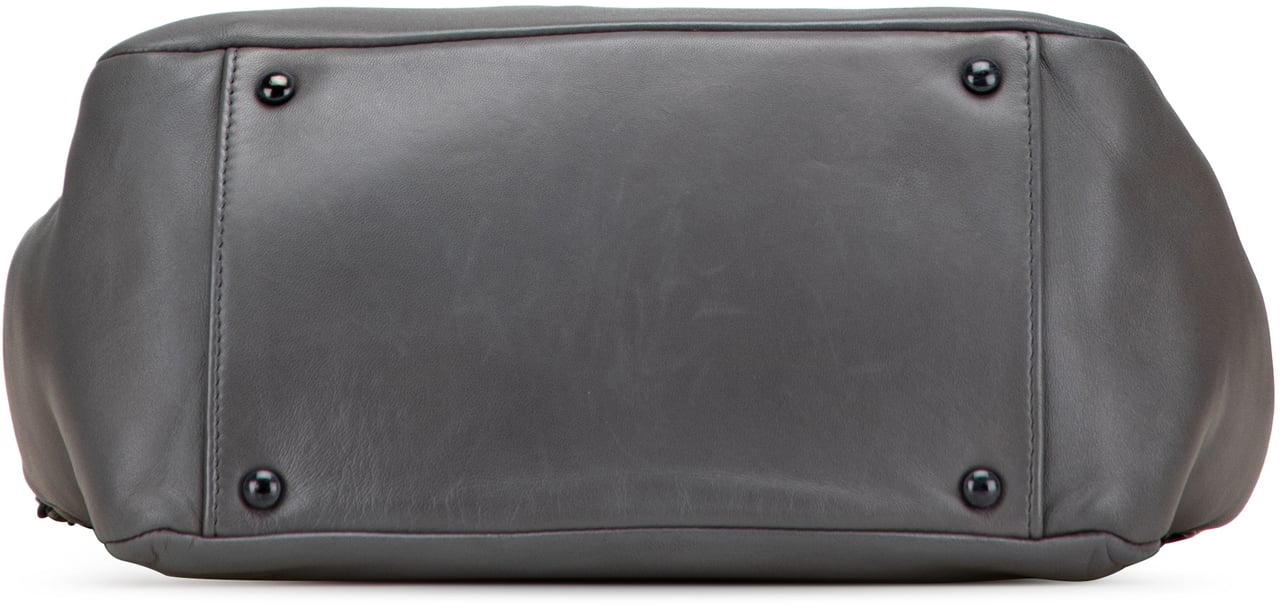 Chanel Lambskin Studded CC Accordion Flap Grijs