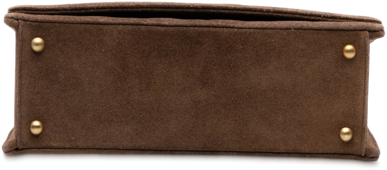 Chanel Quilted Suede Flap Crossbody Bruin