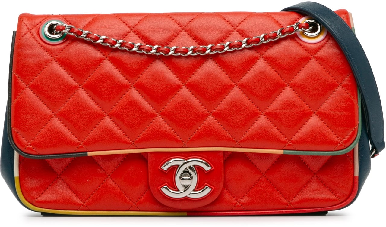 Chanel Medium Quilted Lambskin Cuba Color Flap Rood