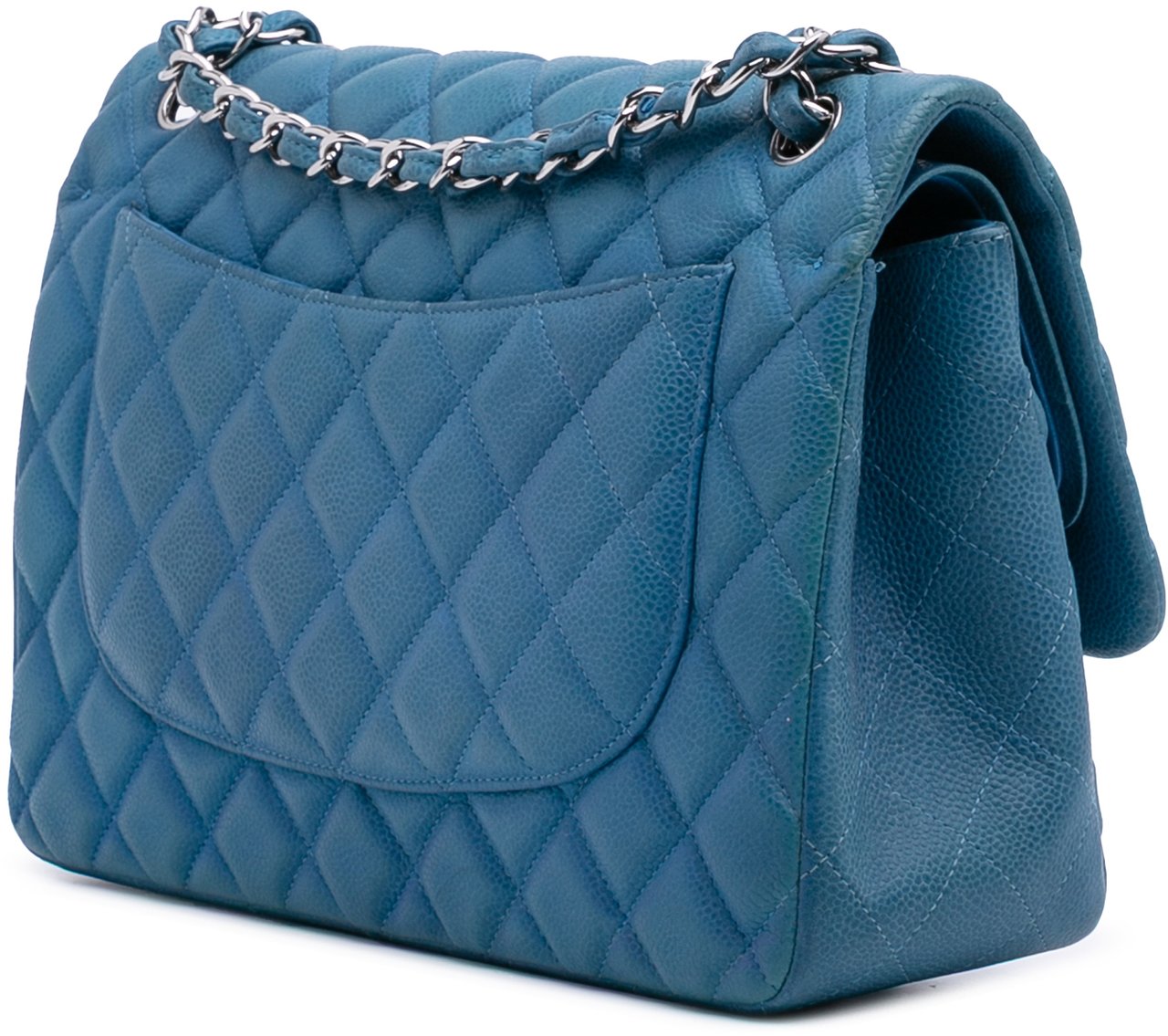 Chanel Jumbo Classic Caviar Double Flap Blauw