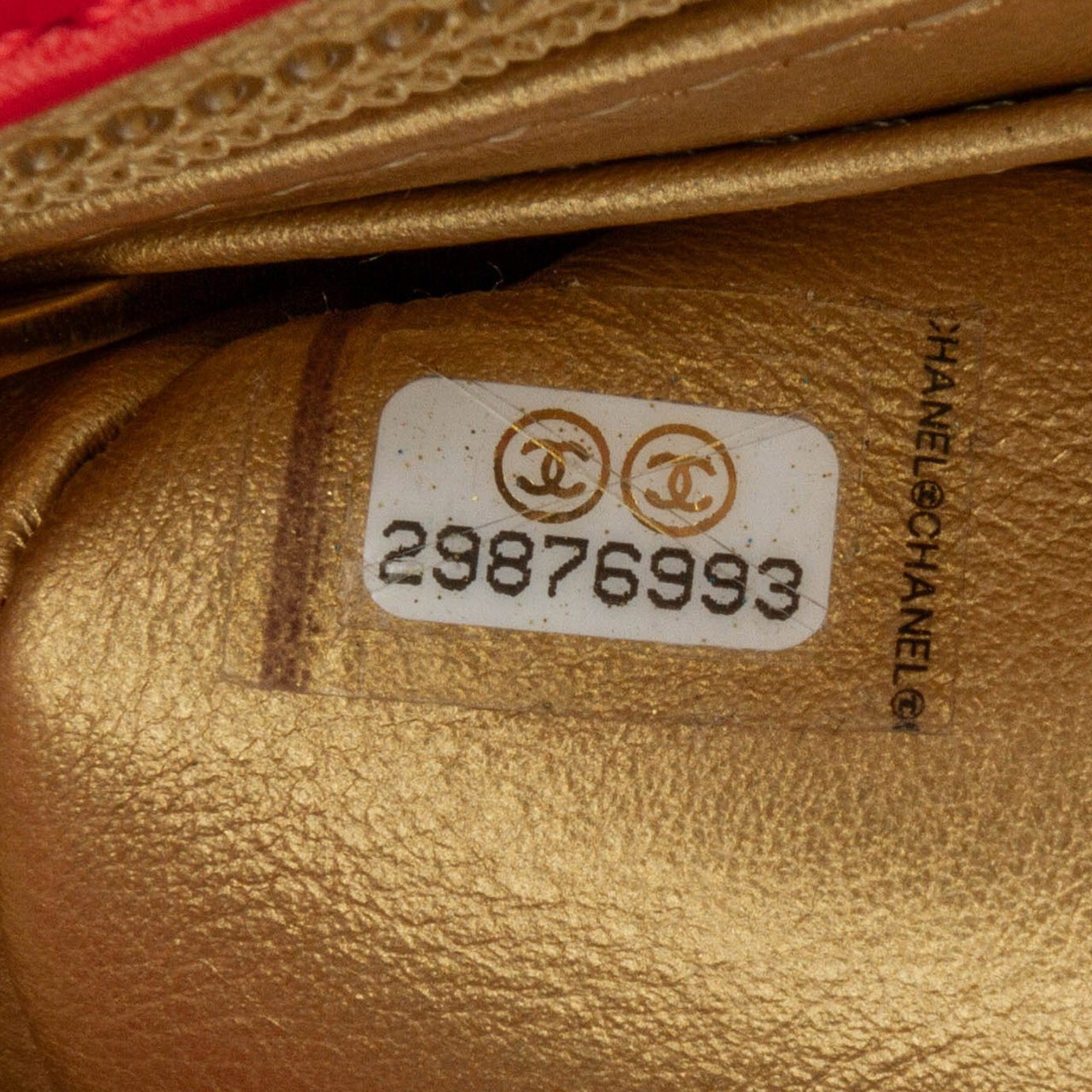 Chanel Mini Square Classic Lambskin Pearl Crush Single Flap Rood