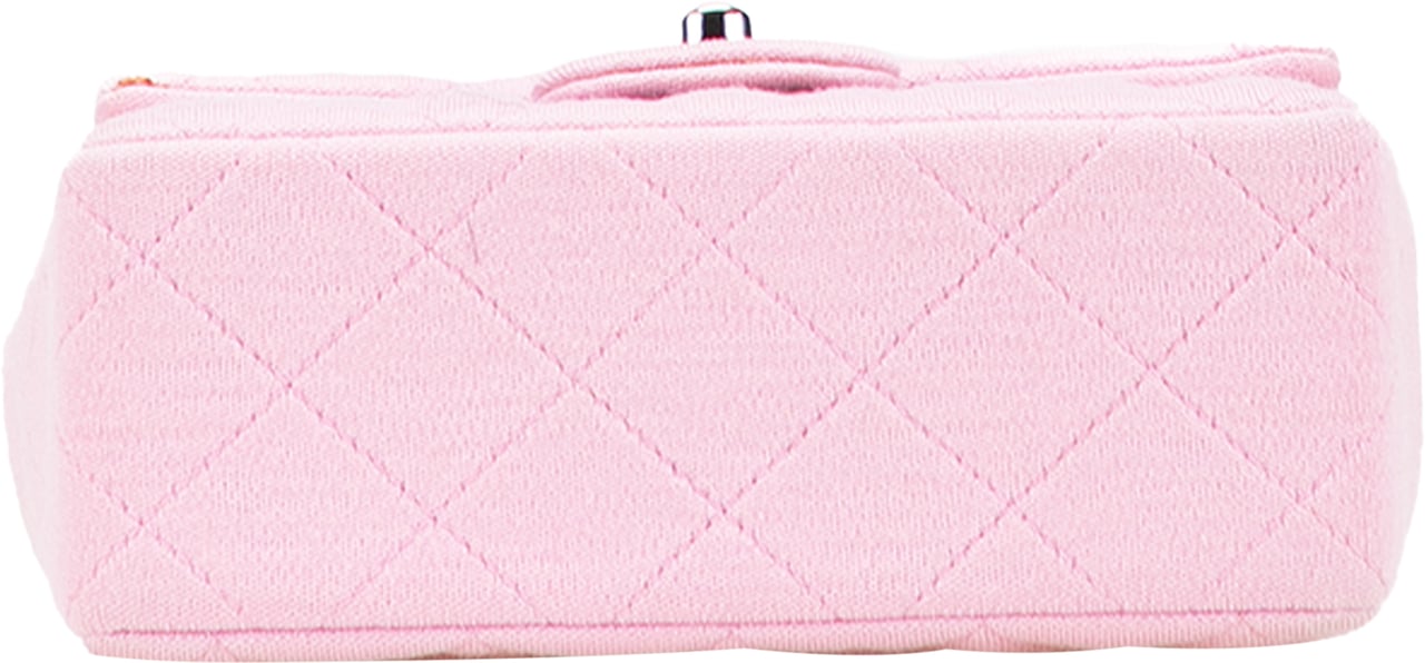 Chanel Mini Square Classic Jersey Single Flap Roze