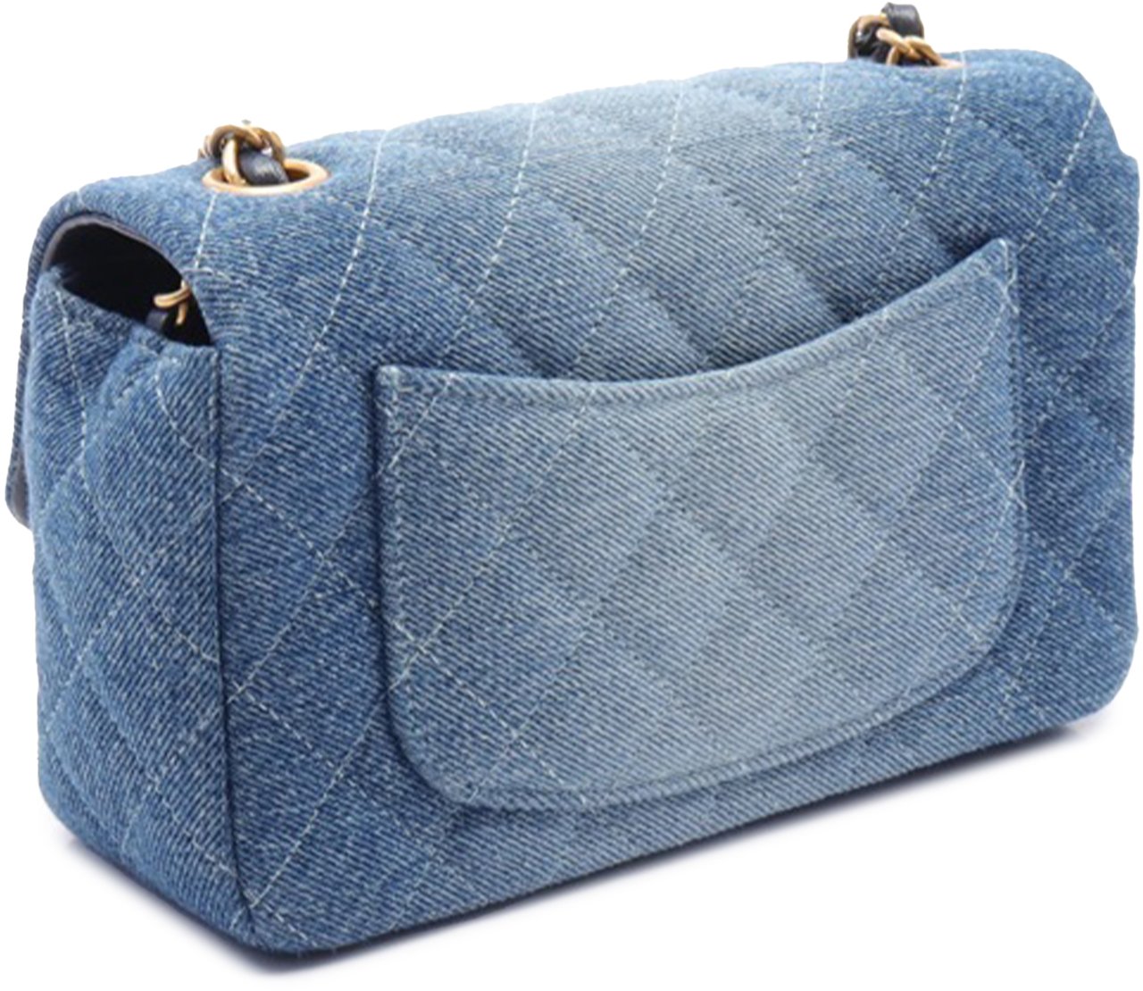 Chanel Mini Rectangular Quilted Washed Denim Flap Blauw