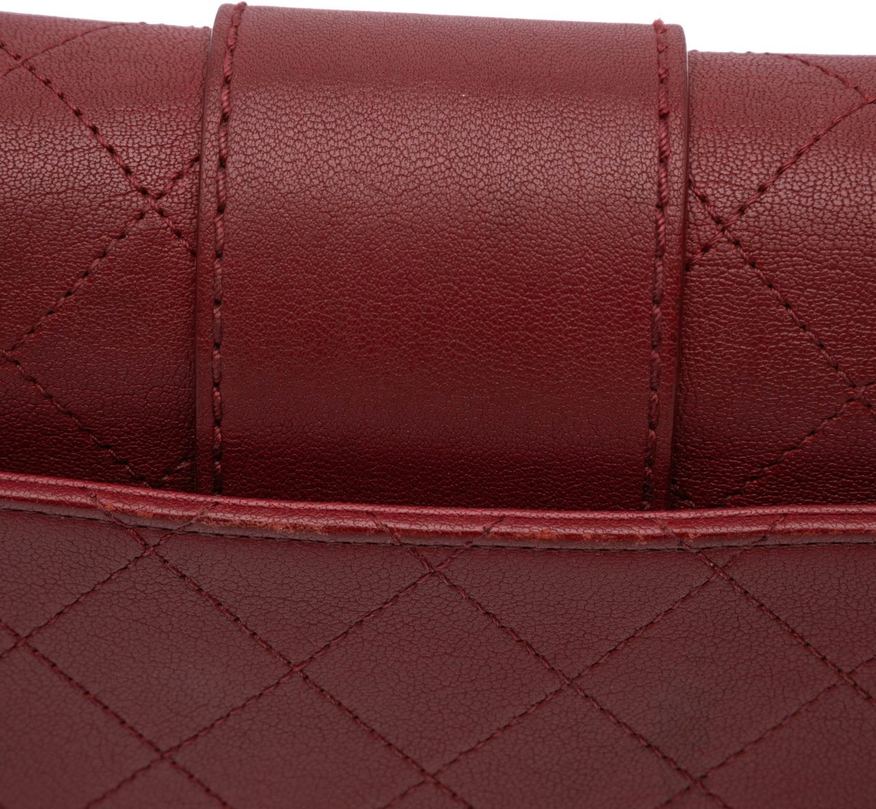 Chanel Medium Quilted Sheepskin Front Chain Flap Rood
