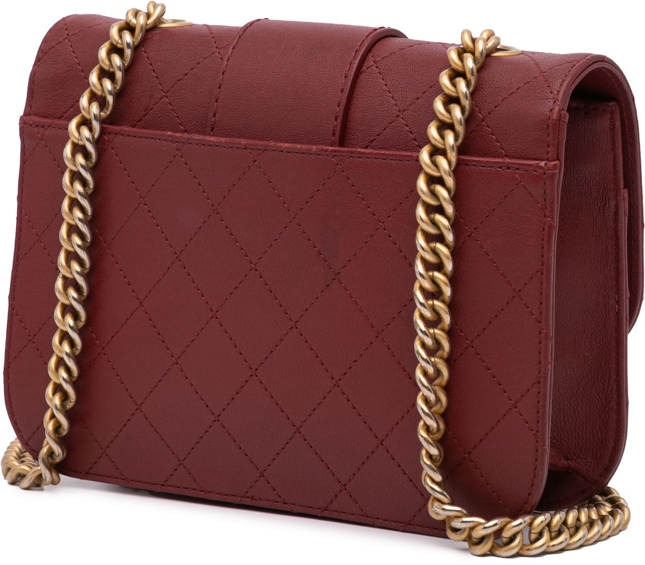 Chanel Medium Quilted Sheepskin Front Chain Flap Rood