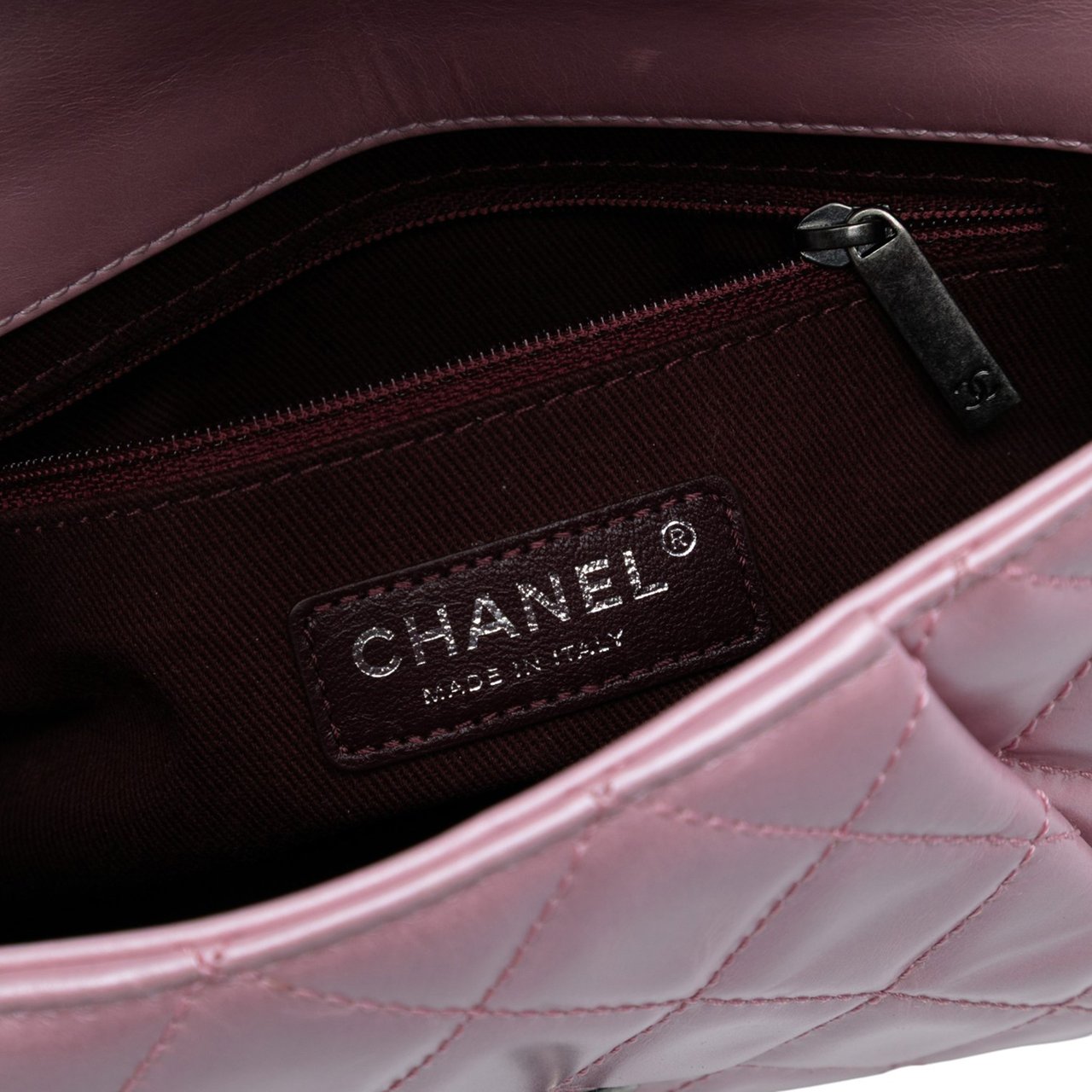 Chanel Mini Quilted Metallic Calfskin Coco Pleats Chain Flap Roze