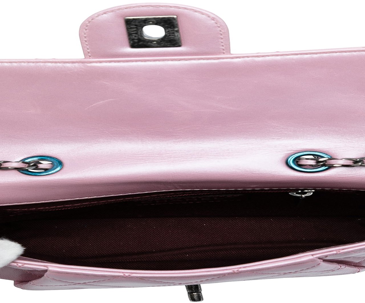 Chanel Mini Quilted Metallic Calfskin Coco Pleats Chain Flap Roze