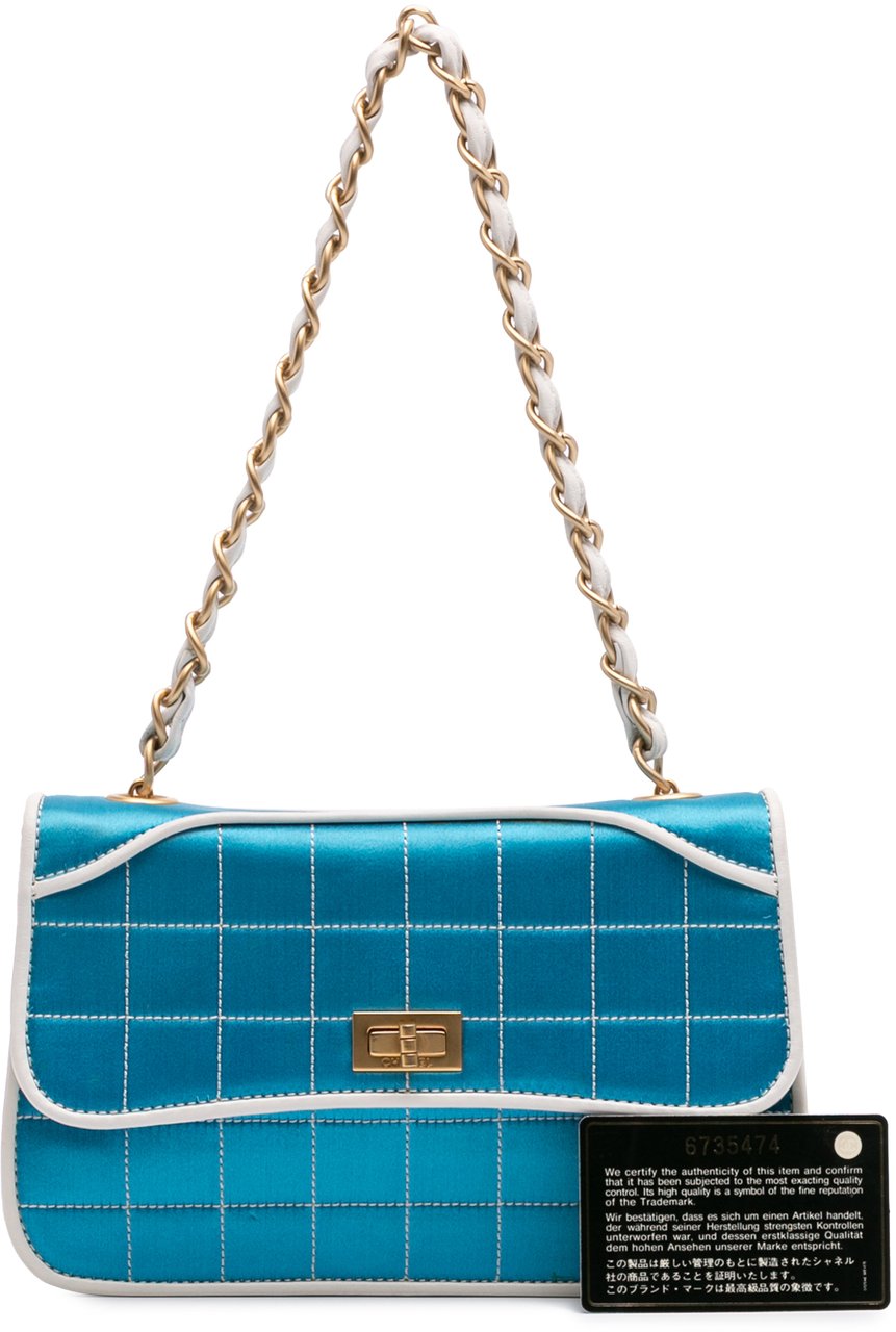 Chanel Reissue Square Quilt Satin Flap Blauw