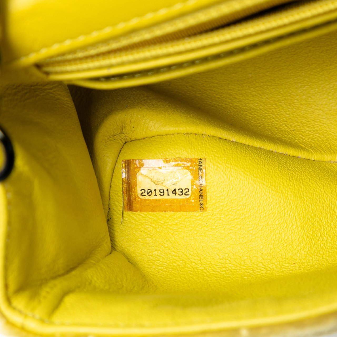 Chanel Mini Rectangular Classic Velvet Single Flap Geel