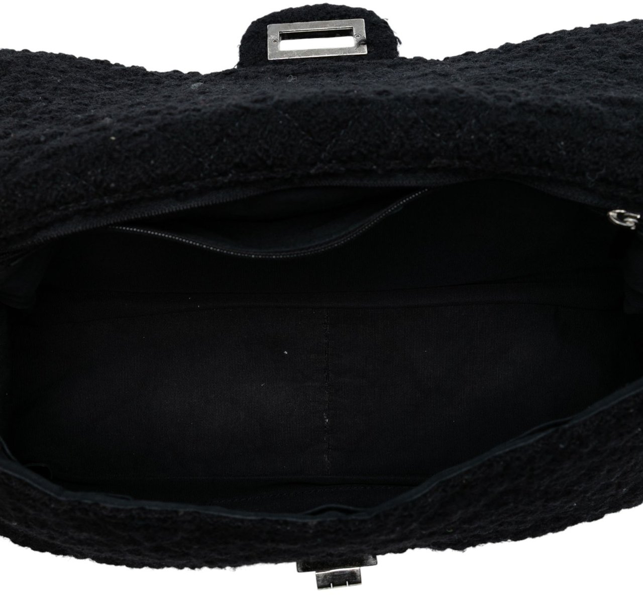 Chanel Jumbo Reissue 2.55 Quilted Tweed Easy Messenger Flap Zwart