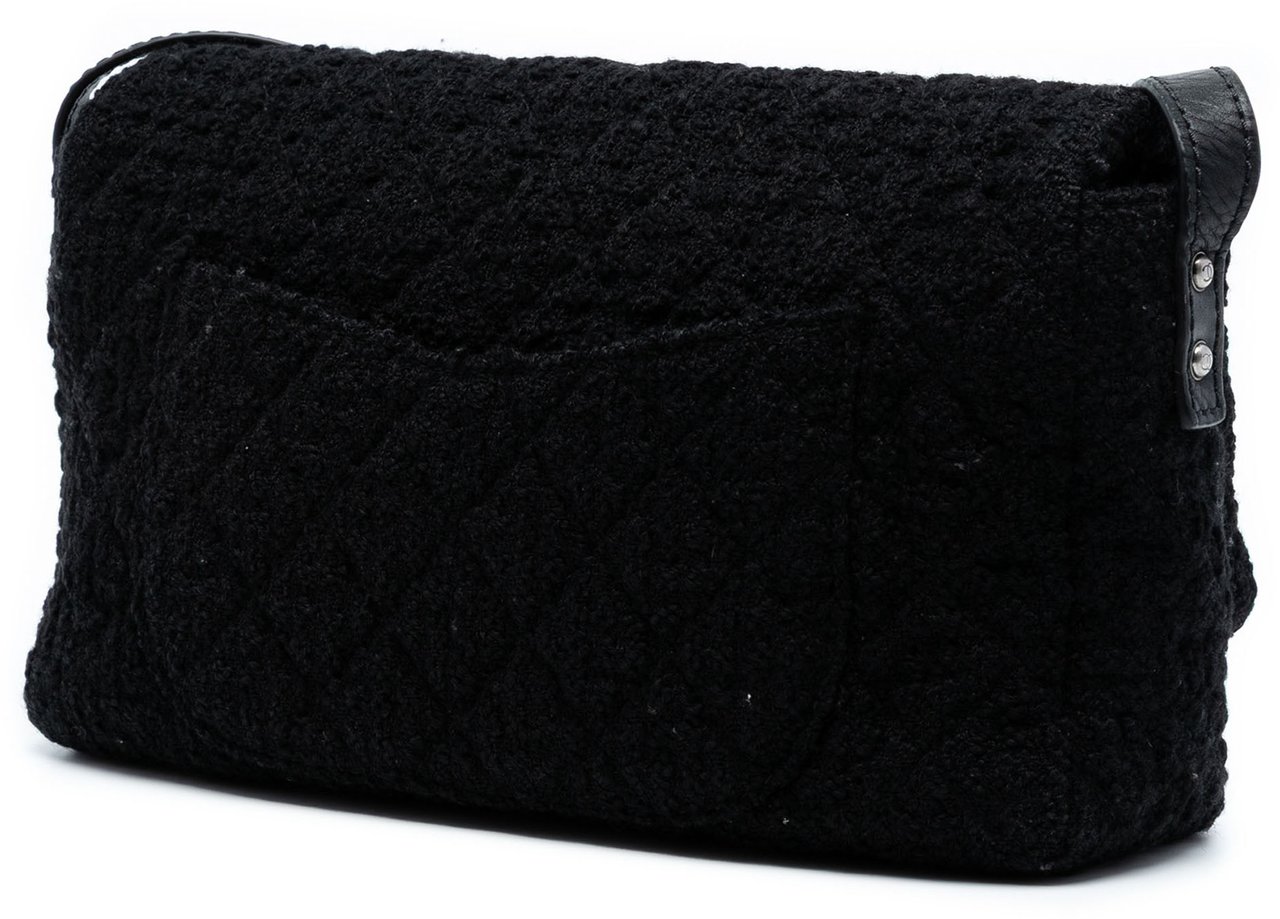 Chanel Jumbo Reissue 2.55 Quilted Tweed Easy Messenger Flap Zwart