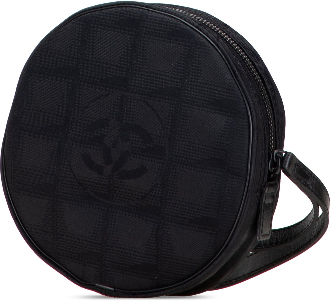 Chanel New Travel Line Nylon Round Pouch Zwart