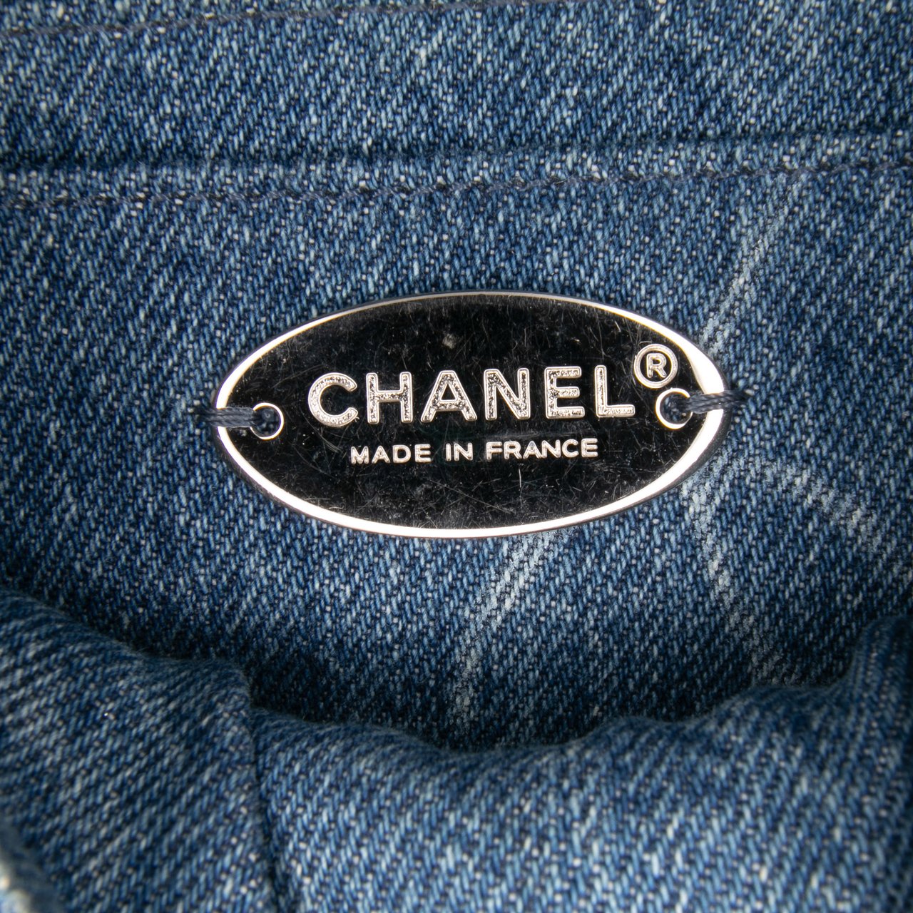 Chanel Mini Square CC Quilted Denim Single Flap Blauw