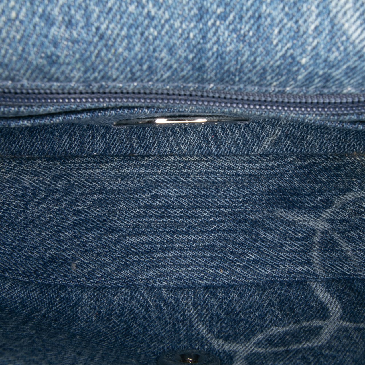 Chanel Mini Square CC Quilted Denim Single Flap Blauw