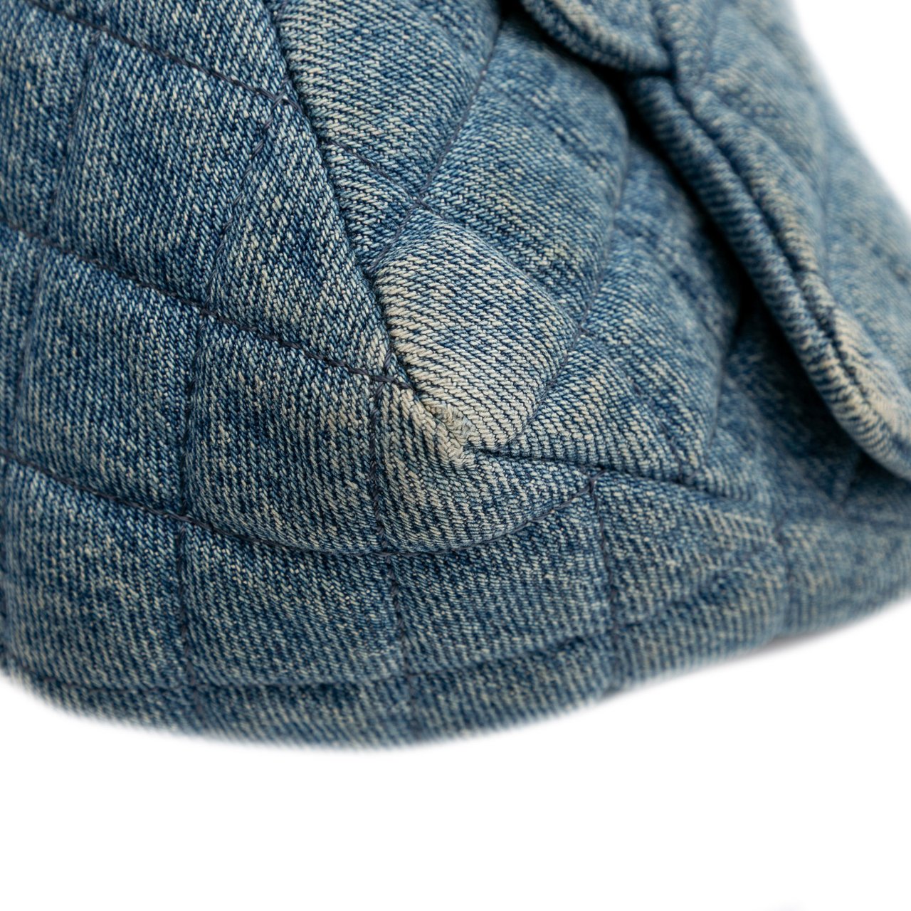 Chanel Mini Square CC Quilted Denim Single Flap Blauw