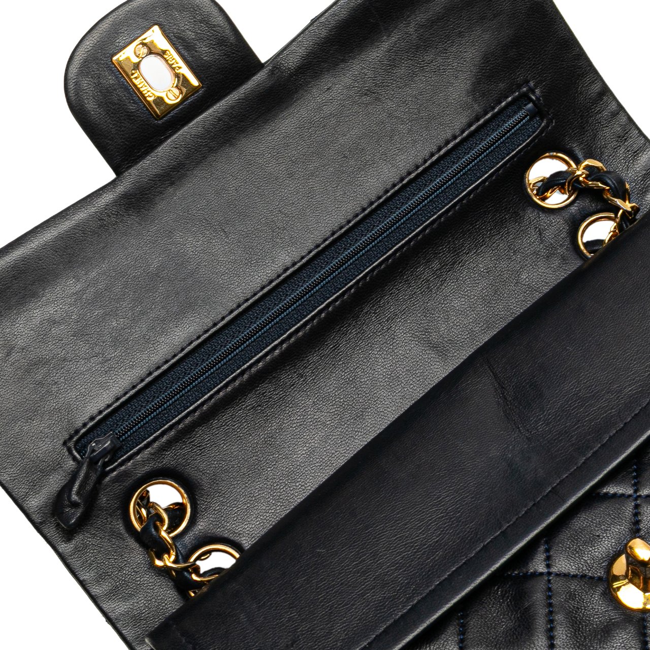 Chanel Small Classic Lambskin Double Flap Blauw