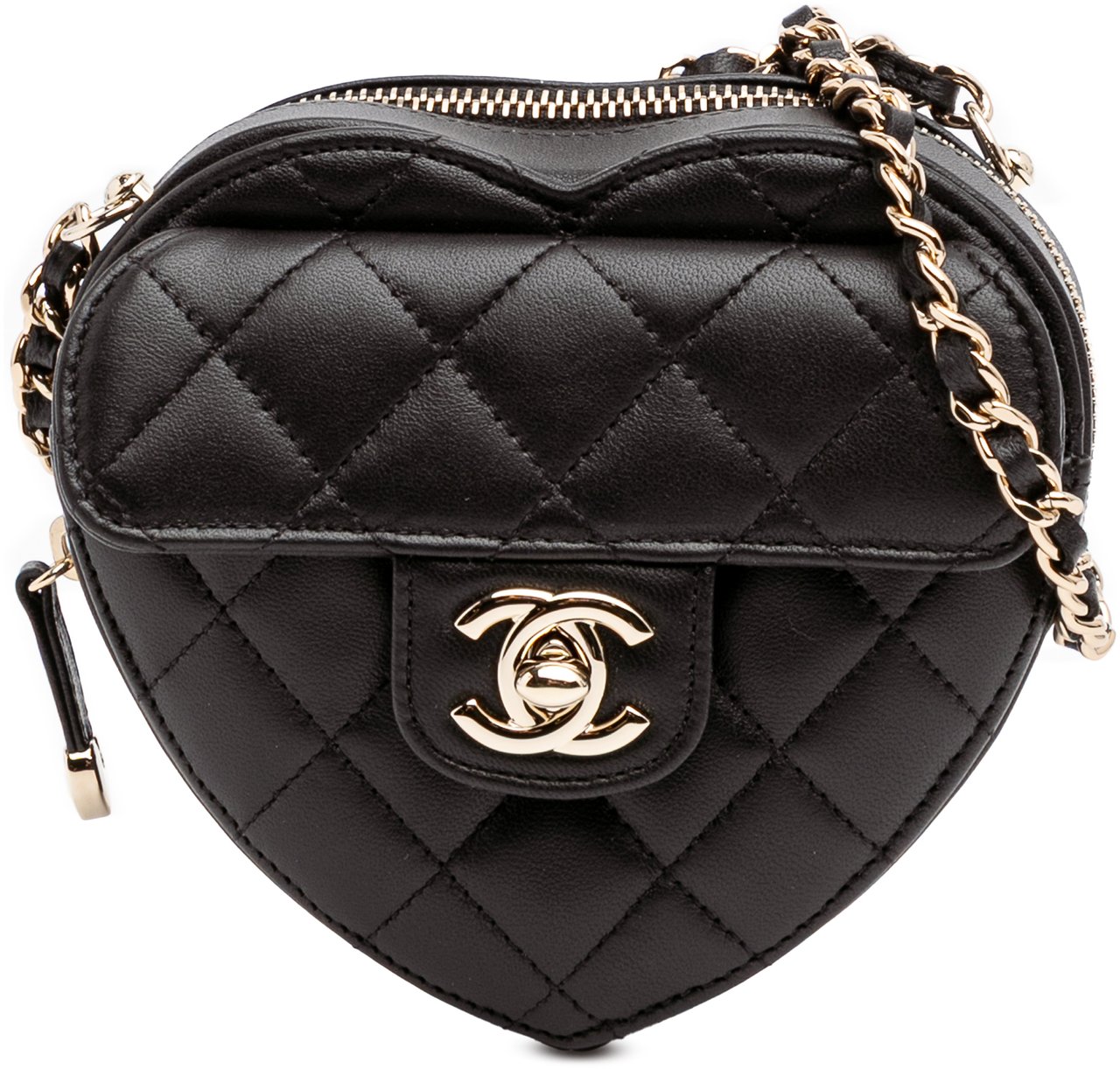 Chanel Mini Lambskin CC in Love Heart Crossbody Zwart