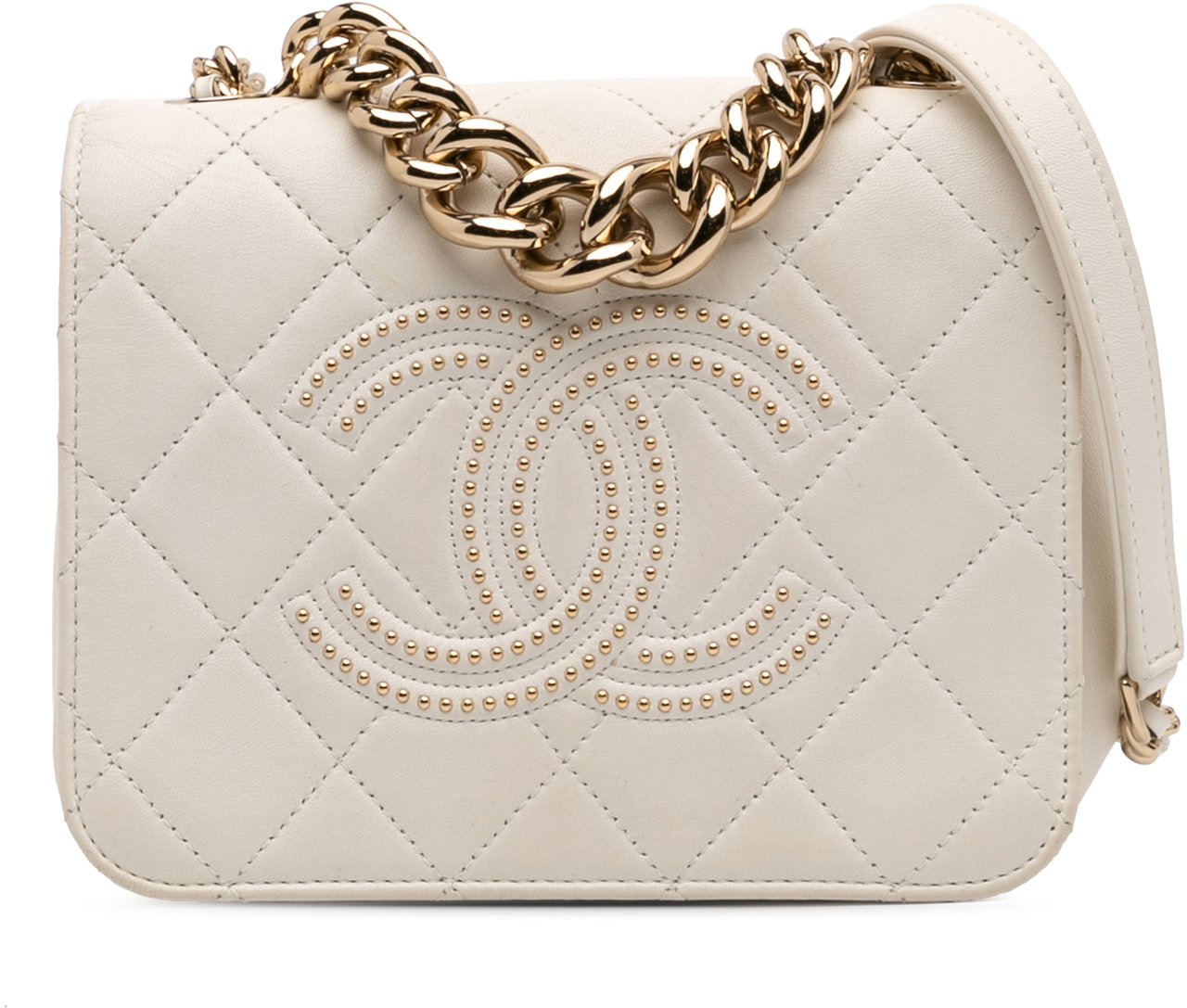 Chanel Quilted Lambskin Studded Beauty Begins Flap Wit